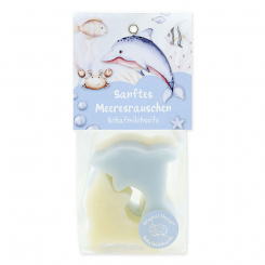 Sheep milk soap dolphin 4x23g in a cellophane bag "Sanftes Meeresrauschen", Cloud breeze/ Sheep sensitive 