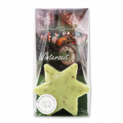 Sheep milk soap star 80g in a cellophane bag "Winterzeit", Verbena 