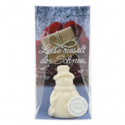 Schafmilchseife Schneemann 40g in Cello "Leise rieselt der Schnee", Schneerose 