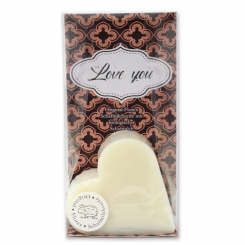 Schafmilchseife Herz flach 85g in Cello "Love you", Classic 