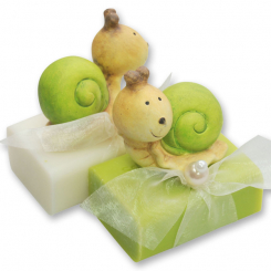 Sheep milk soap 100g decorated with a snail, Classic/pear 