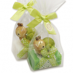 Sheep milk soap 100g decorated with a snail, Classic/apple 