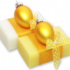 Schafmilchseife eckig 100g dekoriert mit Osterrei, Classic/Grapefruit 