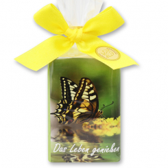 Schafmilchseife eckig 100g in Cello "Das Leben genießen", Grapefruit 