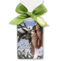 Schafmilchseife eckig 100g in Cello "Stille Zeit", Zirbe 