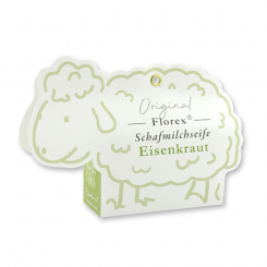 Schafmilchseife eckig 100g in der Schäfchen-Schachtel, Eisenkraut 