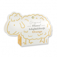 Sheep milk soap 100g, in a sheep paper box, Orange 