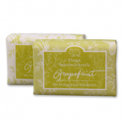 Schafmilchseife eckig 100g "Florentine" im gerillten Papier, Grapefruit 