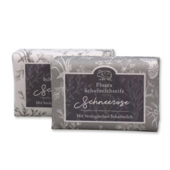 Sheepmilk soap 100g packed with florentine-sleeve, christmas rose 