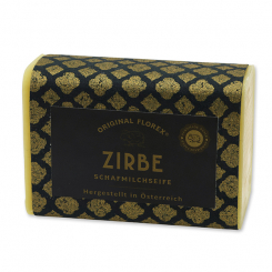 Schafmilchseife eckig 100g, "Handmade Paper" Zirbe 