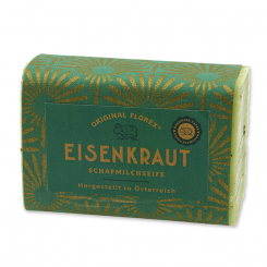 Schafmilchseife eckig 100g, "Handmade Paper" Eisenkraut 