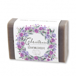 Sheep milk soap 100g 'Einzigartige Augenblicke', Christmas rose silver 