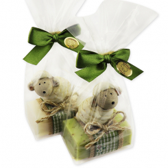 Sheep milk soap 100g decorated with a sheep in a cellophane, Classic/verbena 
