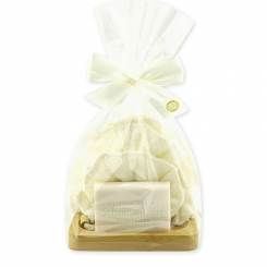 Soap set 3 pieces in a cellophane bag, Christmas rose white 
