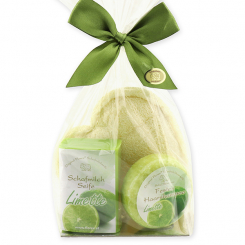Soap set 3 pieces in a cellophane bag, Lime 
