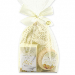Soap set 3 pieces in a cellophane bag, Milk & honey 