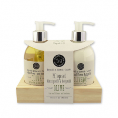 Care set vegetable oil soap 250ml & body milk 250ml, Olive 