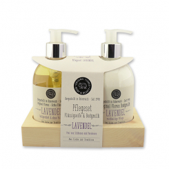 Care set vegetable oil soap 250ml & body milk 250ml, Lavender 