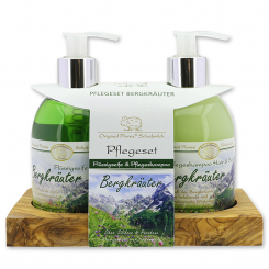 Pflegeset Flüssigseife 250ml & Pflegeshampoo 250ml, Bergkräuter 