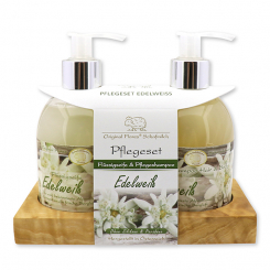 Pflegeset Flüssigseife 250ml & Pflegeshampoo 250ml, Edelweiß 