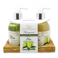 Pflegeset Flüssigseife 250ml & Pflegeshampoo 250ml, Olive 
