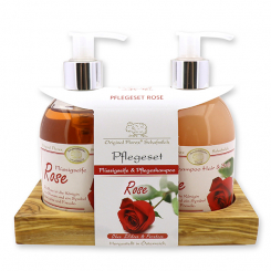 Pflegeset Flüssigseife 250ml & Pflegeshampoo 250ml, Rose 
