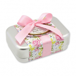 Sheep milk soap square 100g in a can "Vintage motif 192", Rose Diana 