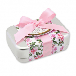 Sheep milk soap square 100g in a can "Vintage motif 193", Rose Diana 