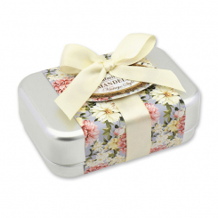 Sheep milk soap square 100g in a can "Vintage motif 203", Almond oil 