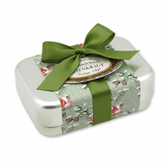 Sheep milk soap square 100g in a can "Vintage motif 217", Verbena 