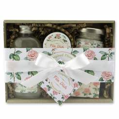 Geschenkset 4-teilig "Für Dich", Schneerose 