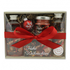 Geschenkset 4-teilig "Frohe Weihnachten", Granatapfel 