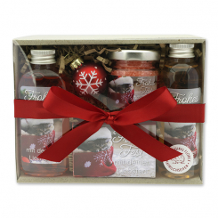 Gift set 4 pieces "Frohes Fest mit deinen Liebsten", Pomegranate 