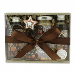 Geschenkset 4-teilig "Schöne Festtage", Zirbe 