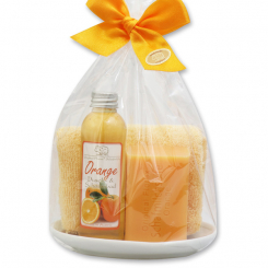 Pflegeset 4-teilig in Cello, Orange 