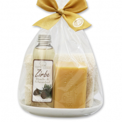 Pflegeset 4-teilig in Cello, Zirbe 