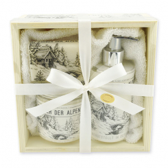 Holzboxset groß 5-teilig "Zauber der Alpen", Edelweiß 