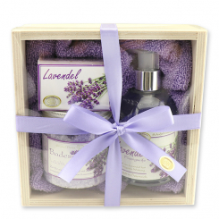Holzboxset groß 5-teilig, Lavendel 