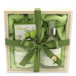 Holzboxset groß 5-teilig, Olive 