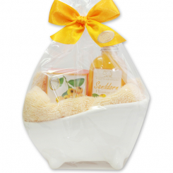 Wellness Set 4-teilig in Cello, Sanddorn 