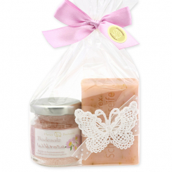 Bath set 2 pieces in a cellophane bag, Wild rose 