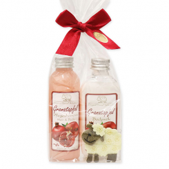 Gift set with felt sheep, Pomegranate 