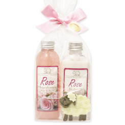 Gift set with felt sheep, Rose Diana 