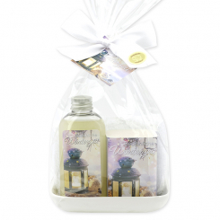 Care set 4 pieces in a cellophane "Besinnliche Weihnachtszeit", Christmas rose white 