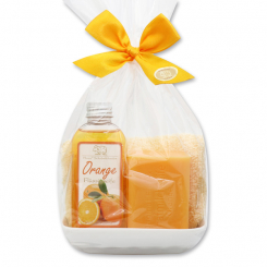 Care set 4 pieces in a cellophane bag, Orange 