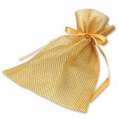 Glossy tulle bag, large 17x12cm gold 