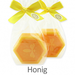 Sheep milk soap 100g with a bee in a cellophane, Honey 
