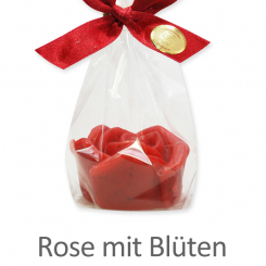 Schafmilchseife Rose Florex 54g, in Cello, Rose mit Blüten 