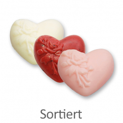 Schafmilchseife Herz mit Rose 116g, sortiert 