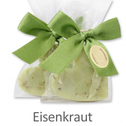 Schafmilchseife Herz mittel 23g, in Cello, Eisenkraut 